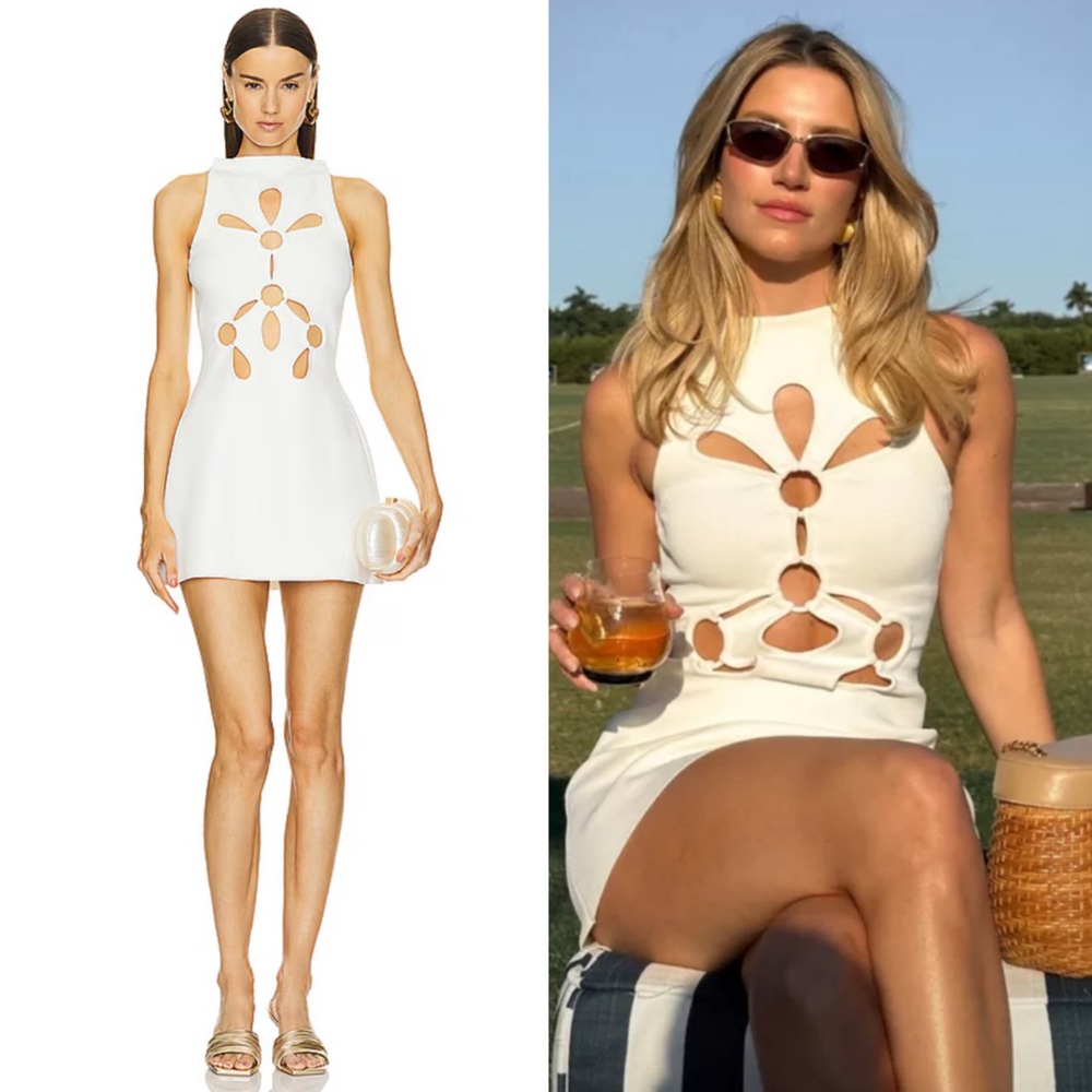 Cult Gaia Franco Knit Dress in White Size Small